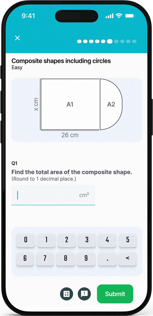 Question screen with the calculator