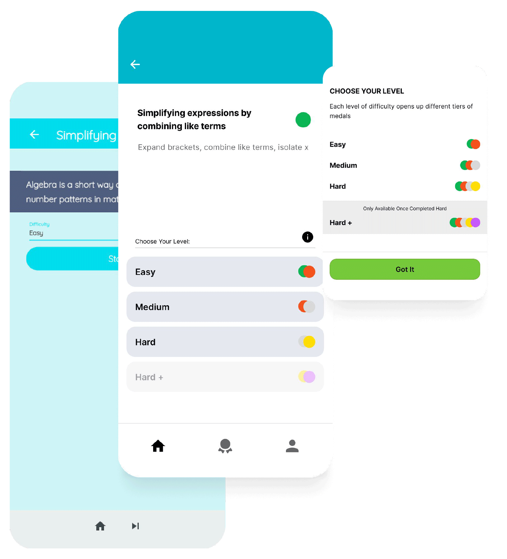 Difficulty selection redesigned from a dropdown to four visible buttons, each previewing the medals available at that level